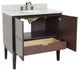 37" Single Vanity, Cappuccino Finish With Gray Granite Top And Oval Sink