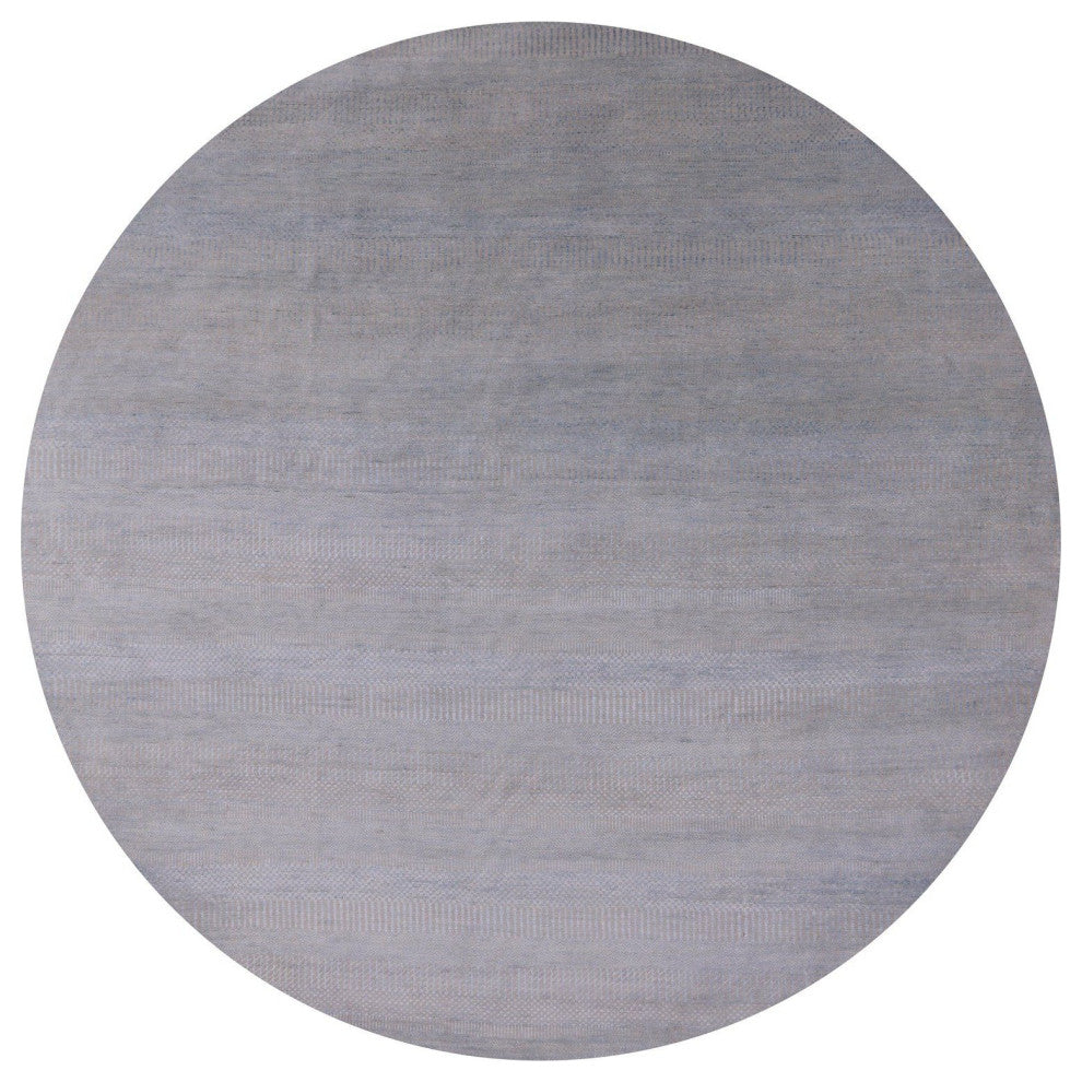 9' Round Savannah Grass Wool and Silk Hand Knotted Rug Q11448