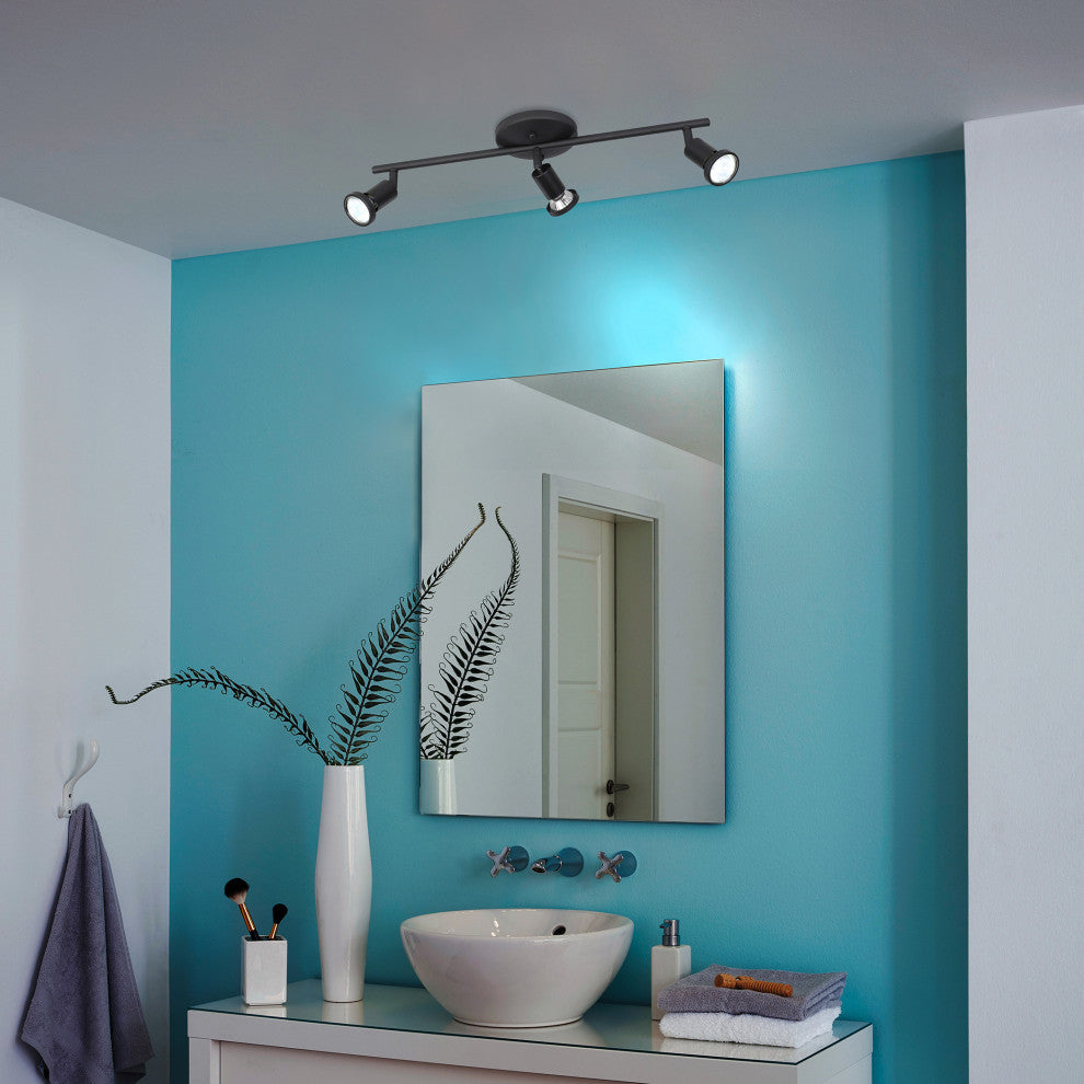 Tremendo 3 Light Fixed Track Light, Structured Black Finish