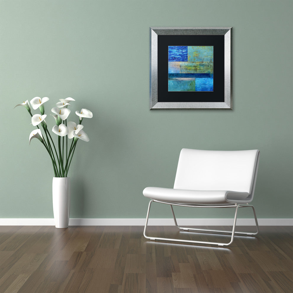 Michelle Calkins ''Essence of Blue'' Matted Framed Art, 16x16