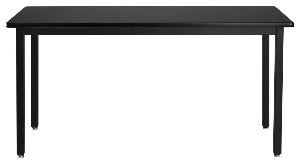 NPS Steel Fixed Height Science Lab Table, 24 X 48 X 30, HPL Top, Black