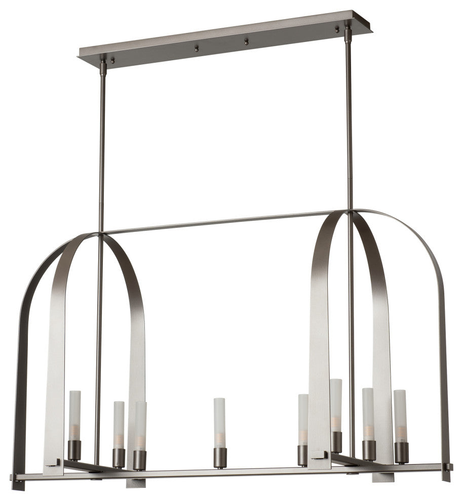 Triomphe 9-Light Linear Pendant Dark Smoke Frosted Glass