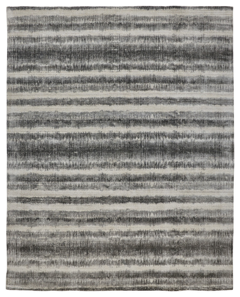 Weave & Wander Malana Handwoven Graident Rug, Charcoal Gray, 10ft x 14ft Rug