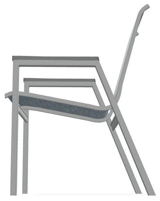 Bazza Sling Stackable Outdoor Dining Chair, Nimbus Ocean/Graphite