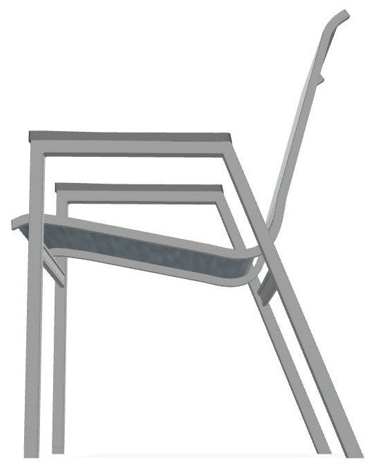 Bazza Sling Stackable Outdoor Dining Chair, Nimbus Ocean/Graphite