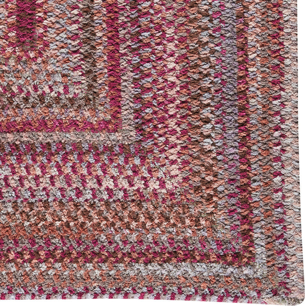 Alliance Concentric Rectangle Braided Rug, Ruby, 8'x11'