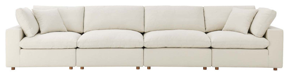 Modular Sectional Deep Sofa Set, Beige, Fabric, Modern, Lounge Cafe Hospitality