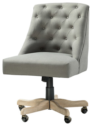 Swivel Task Chair With Tufted Back, Gray