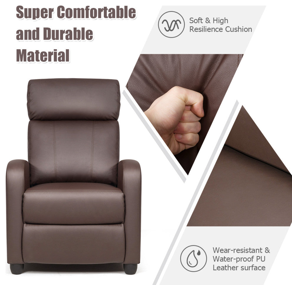 Recliner Massage Chair, Ergonomic Adjustable Single Sofa with Padded Seat
