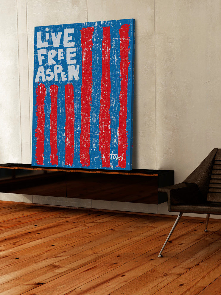 "Live Free Vertical" Painting Print on Canvas by Tori Campisi