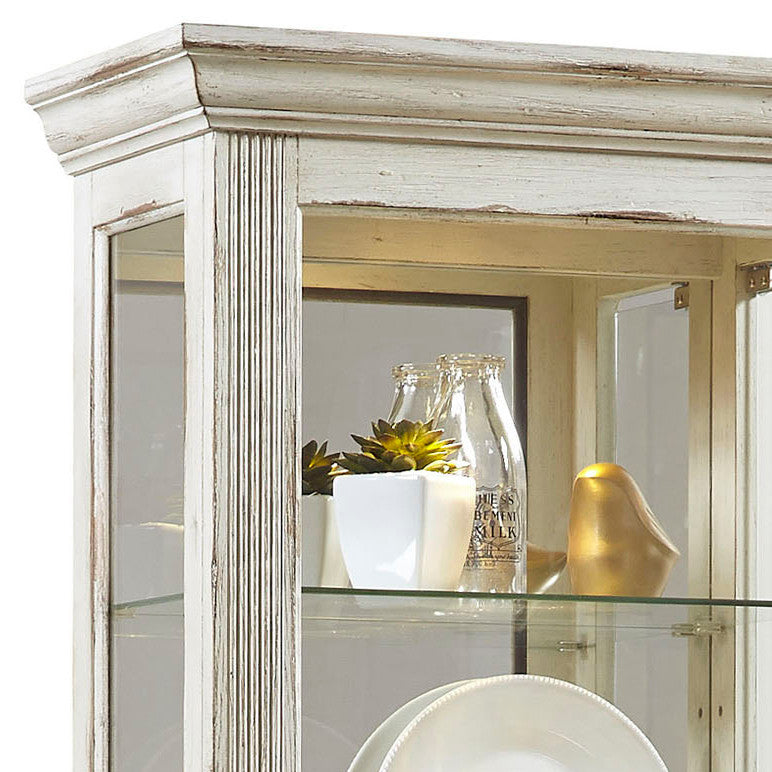 Side Entry 5 Shelf Curio Cabinet in Weathered White by Pulaski Furniture