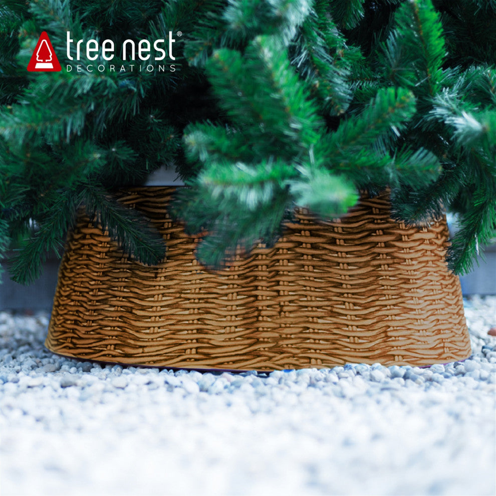 Tree Nest Christmas Live/Artificial Christmas Plastic Weaved Basket Design Tree