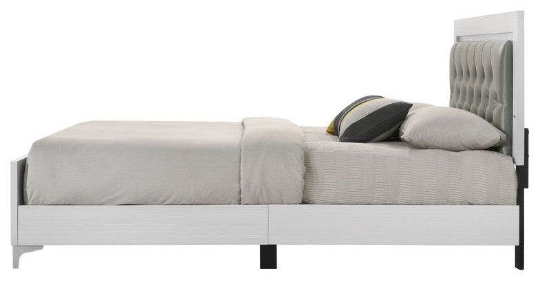 Rebecca Platform Bed, Gray/White, King