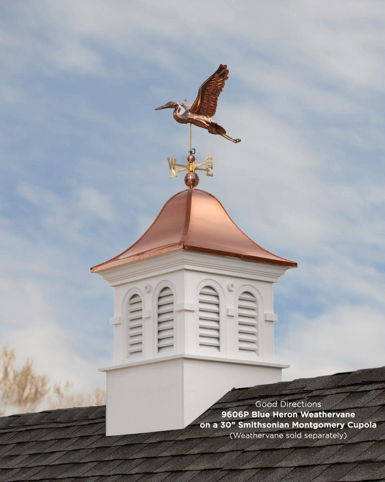 Smithsonian Montgomery Vinyl Cupola With Copper Roof 26" x 42", 36" X 57"