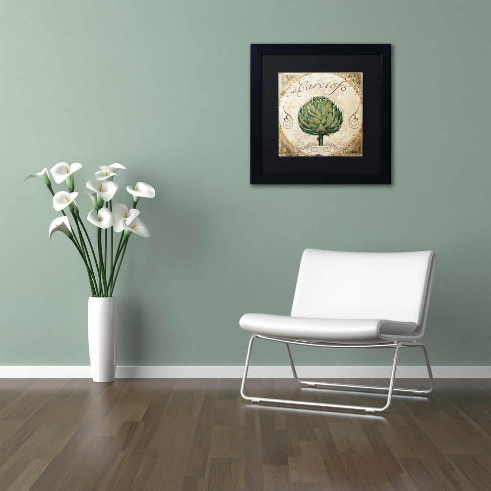 Color Bakery 'Mangia III' Art, Black Frame, Black Matte, 11"x11"