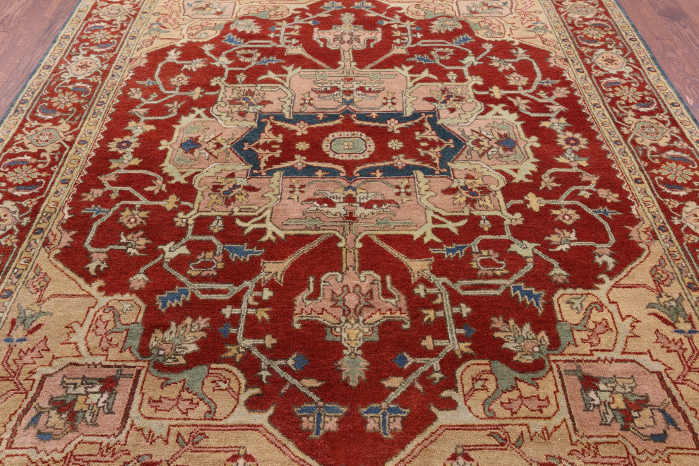 8' 1" X 10' 2" Heriz Serapi Handmade Wool Rug - Q15993