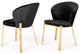 Set of Two Black Velvet Rosegold Dining Chairs