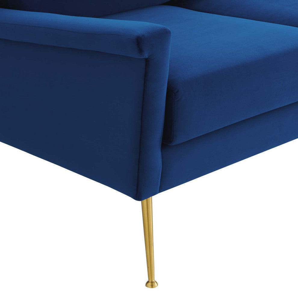 Chesapeake Performance Velvet Sofa-Gold Navy