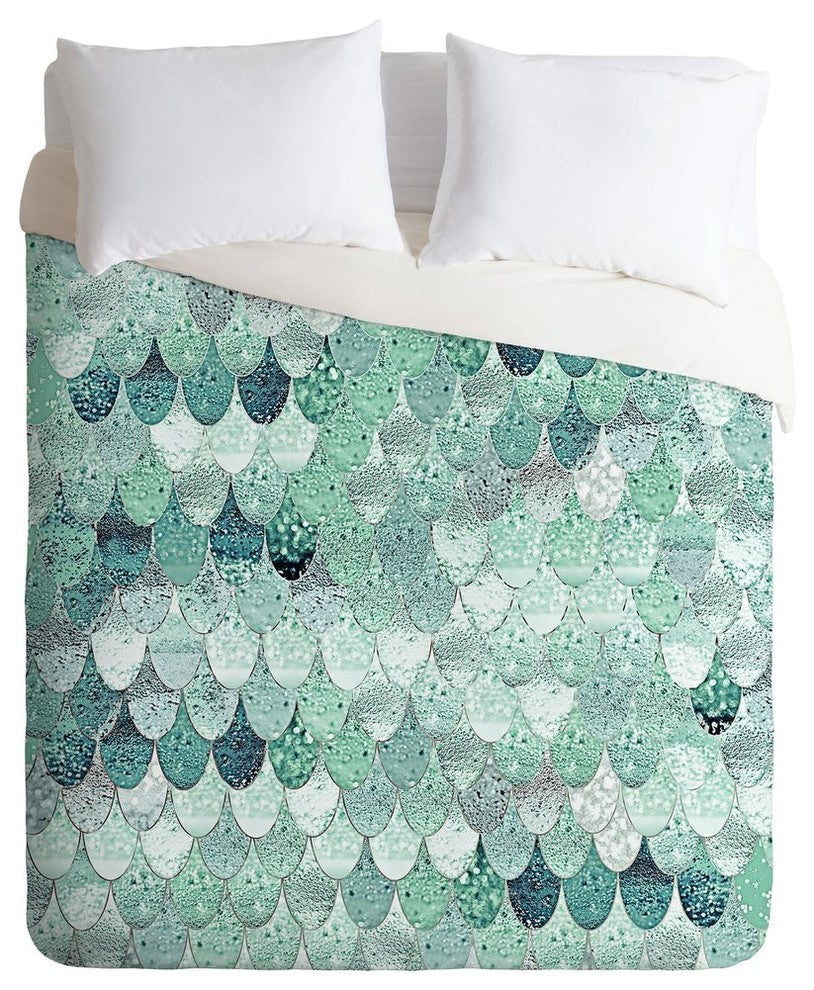 Monika Strigel Lily Mint Mermaid Duvet Cover, Twin