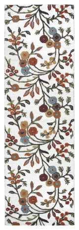 Rizzy Home Dimensions DI1466 Ivory Floral Area Rug, Rectangular 9'x12'