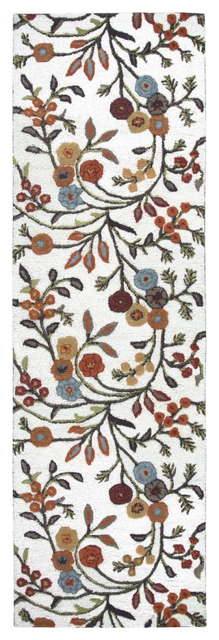 Rizzy Home Dimensions DI1466 Ivory Floral Area Rug, Rectangular 9'x12'