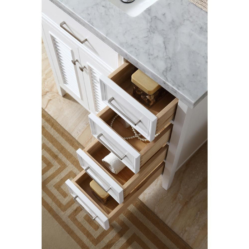 Ariel Kensington 37" Traditional Left Offset Single Sink Vanity Set, White