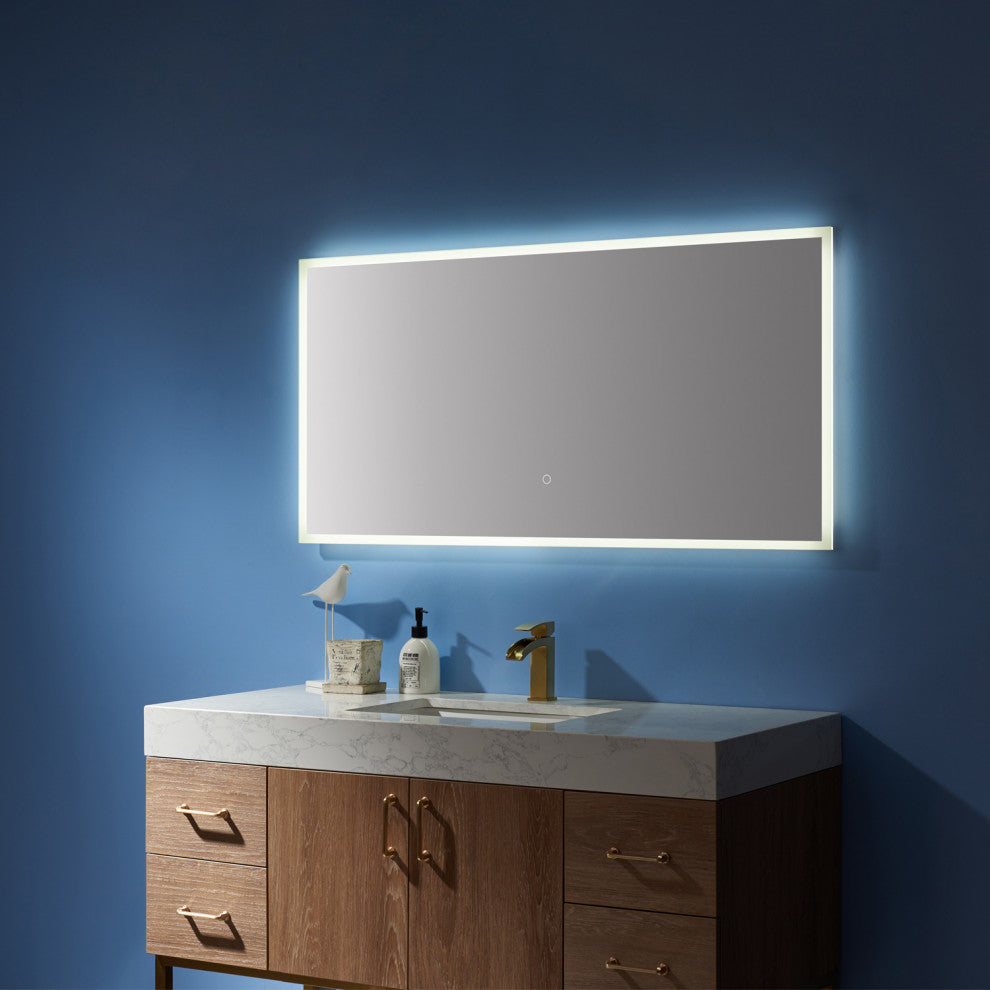Rectangle Illuminated Bathroom/Vanity Wall Mirror, 48 Inch