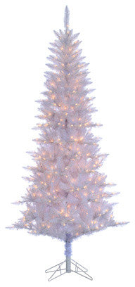 75 ' White Tiffany Tinsel Tree With 450 Clear Lights