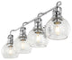 Shirley Metal, Bubbled Glass Vanity Light, Chrome, 4-Light