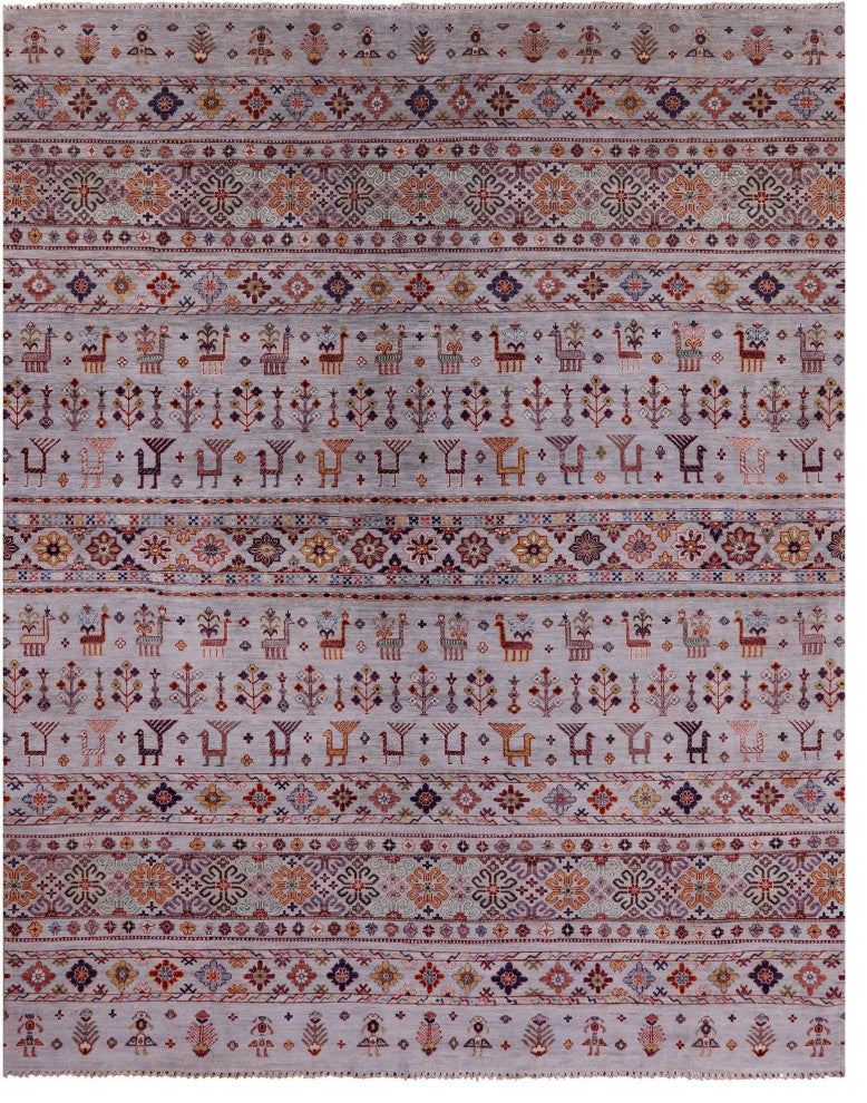 8' 0" X 10' 0" Hand-Knotted Persian Gabbeh Tribal Rug Q5824