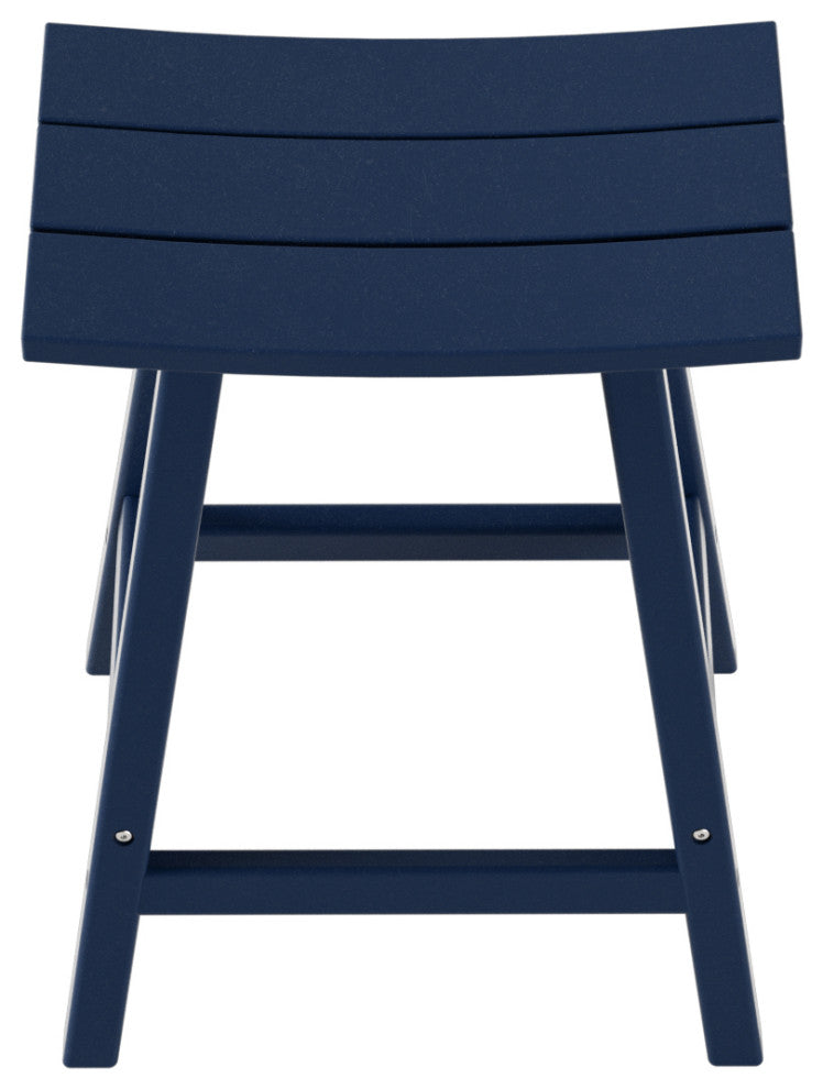 WestinTrends 24" Outdoor Patio Adirondack Plastic Counter Stool, Saddle Seat, Navy Blue