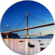 Hong Kong High Bridge At Night, Sea Bridge Disc Metal Wall Art, 23"