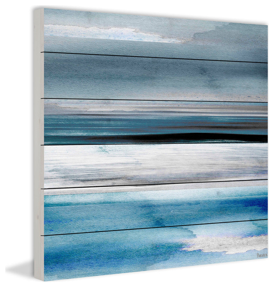 "Hurghada" Print on White Wood, 32"x32"
