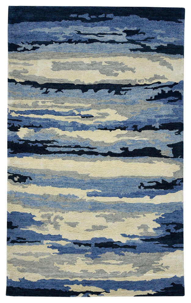 Abstract Gunter Area Rug, Navy, 5' x 8', Abstract