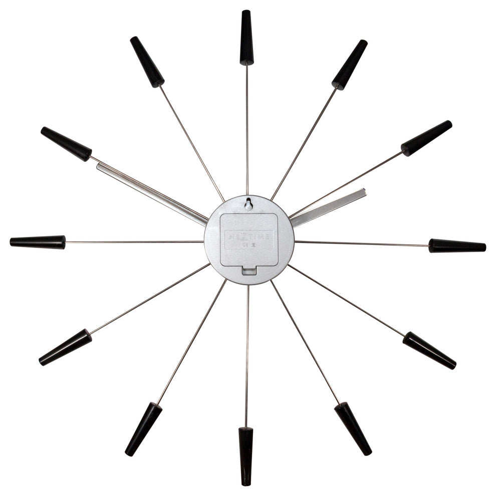 NeXtime Plug Inn Spoke Wall Clock, Black