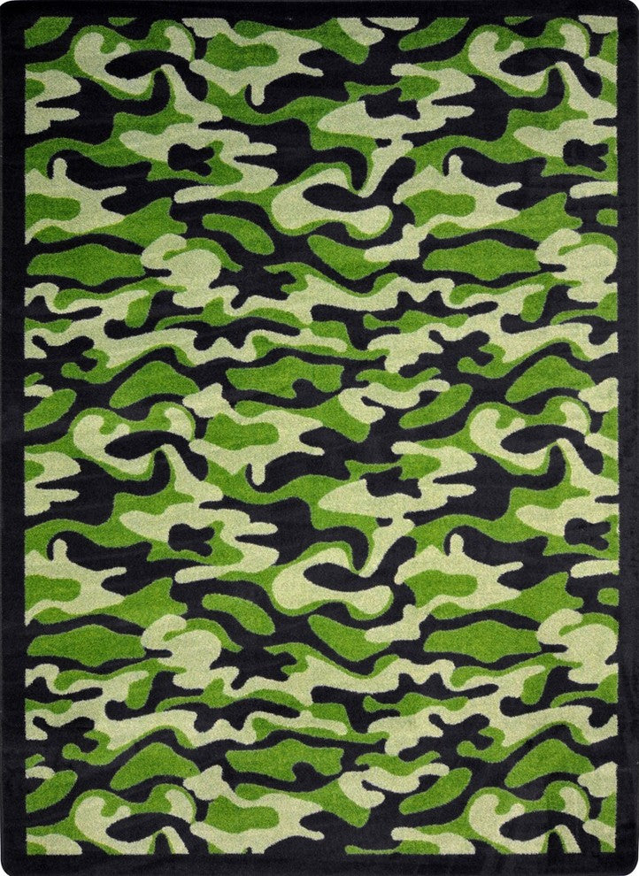 Kaleidoscope Rug, Funky Camo, 7'8"x10'9", Green