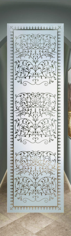 Pantry Door - Victorian Lace - Primed - 24" x 96" - Knob on Left - Push Open