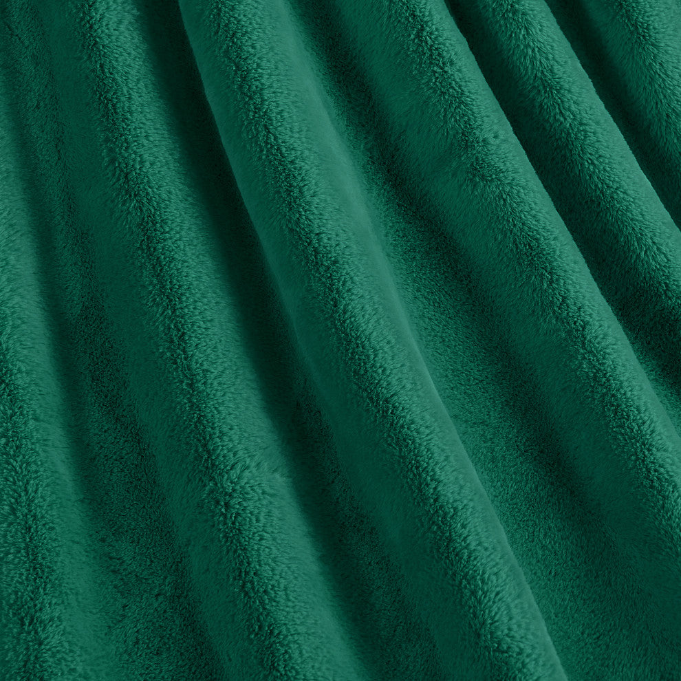 Fox Faux Fur Throw Blanket, Teal Green, 50''x60''