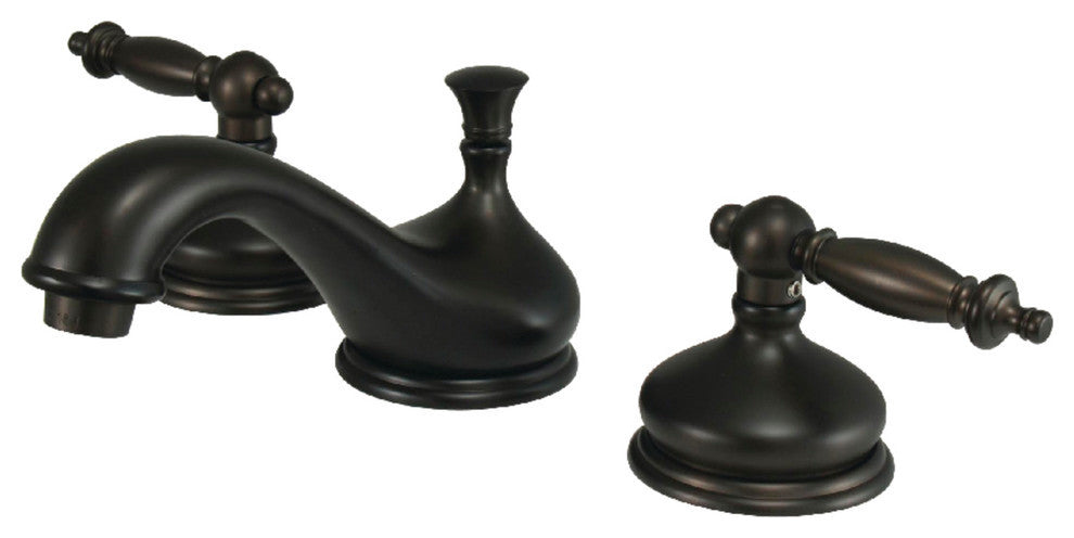 Kingston Brass Widespread Bathroom Faucet With Brass Pop-Up, Oil Rubbed Bronze