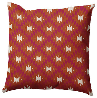20" x 20" Geo Craze Decorative Throw Pillow, Dusty Orange