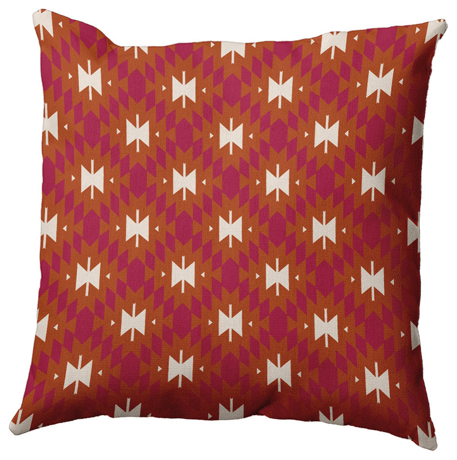 20" x 20" Geo Craze Decorative Throw Pillow, Dusty Orange