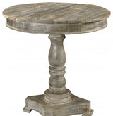 30" Gray Wash Rustic Solid Wood Round Bistro Dining Table