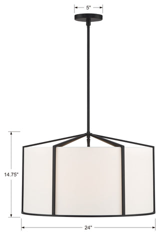 Carlyn Six Light Pendant in Black