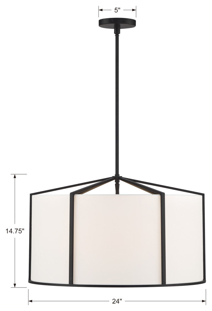 Carlyn Six Light Pendant in Black