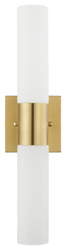 Livex Lighting Aero 2-Light ADA Bath Vanity Wall Light, Satin Brass