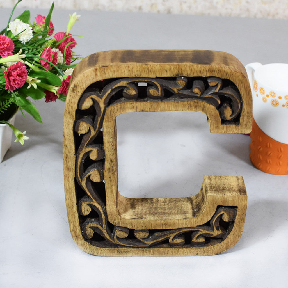 Handmade Eco-Friendly Wall Decor Alphabet Letter Block, 1.3x7.8x6.6