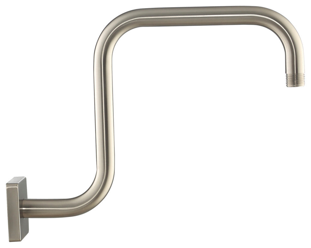 MODONA's Goosneck SQUARE Rain Shower Arm, Satin Nickel