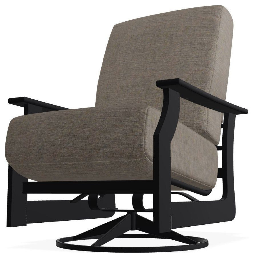 St. Catherine Deep Seat Outdoor Swivel Rocker, Rain Cast/Black