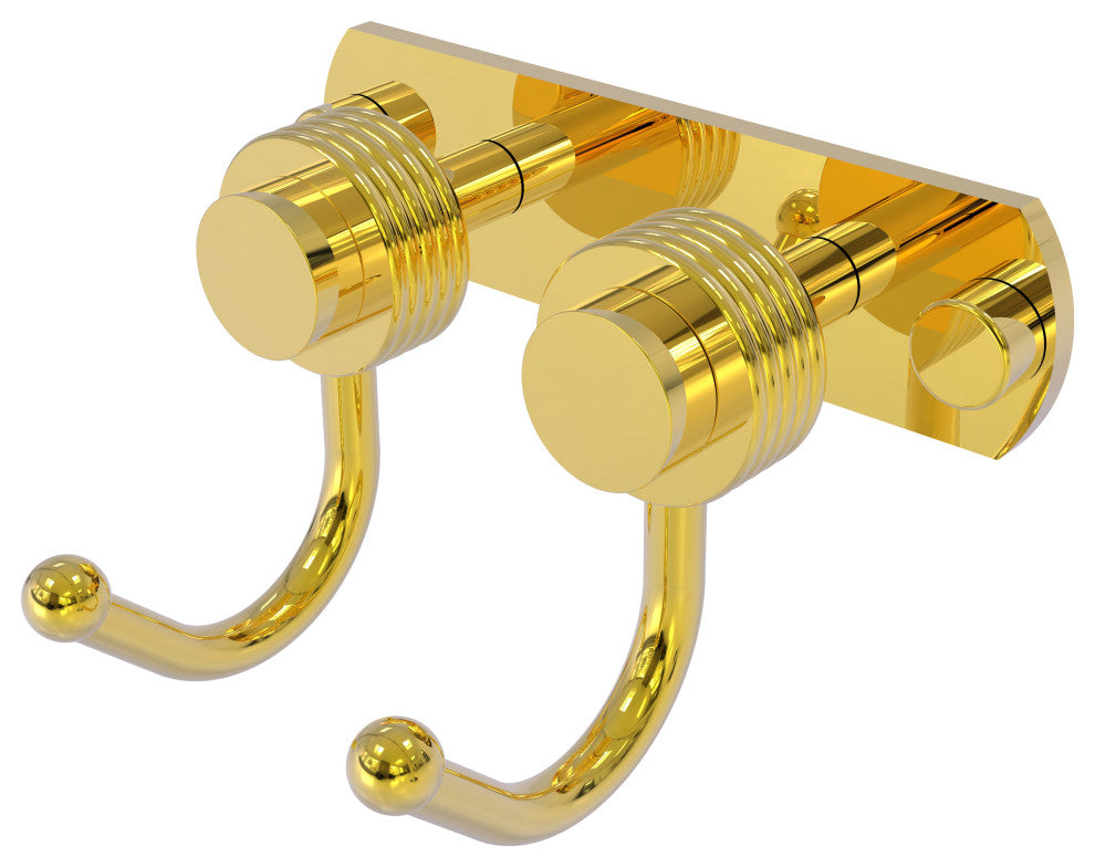 Mercury 2 Position Multi Hook with Groovy Accent, Polished Brass