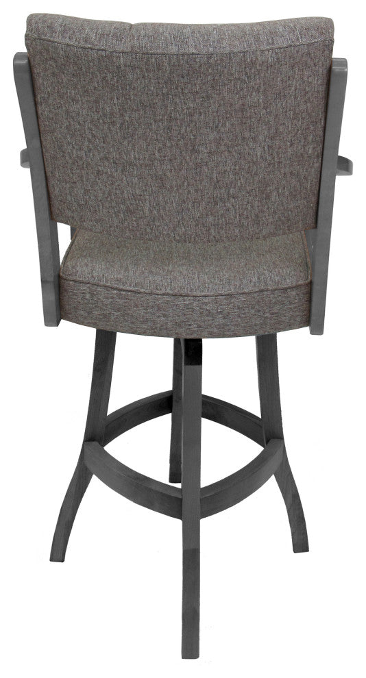 Swivel Counter Wood Bar Stool Casa on S-Base, Mojave Grey - Light Grey, 30"